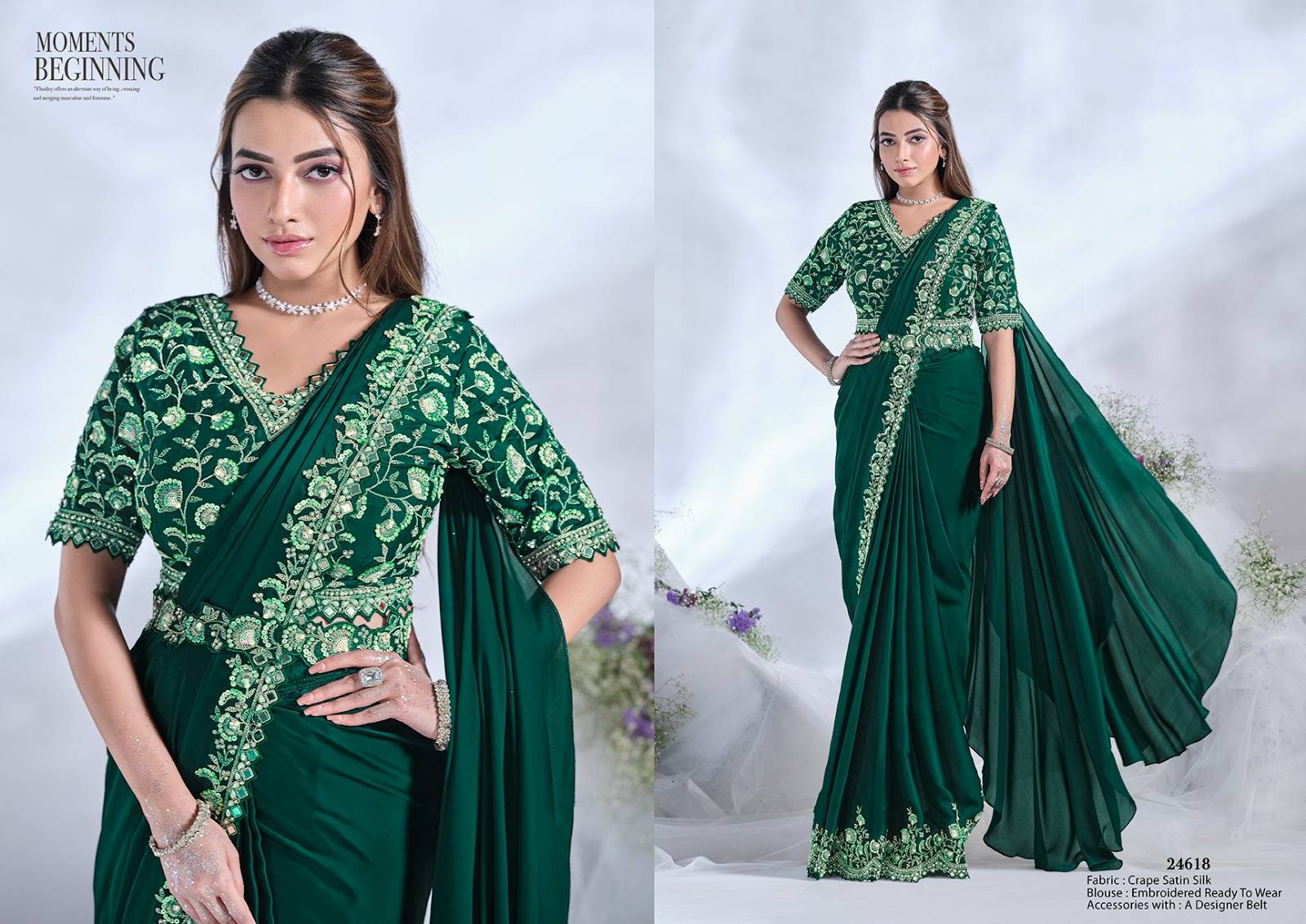MOHMANTHAN 24600 AURA by Mahotsav 24606 to 24618 Series Indian Traditional Wear & Occasional Stitched Sarees At Wholesale Price